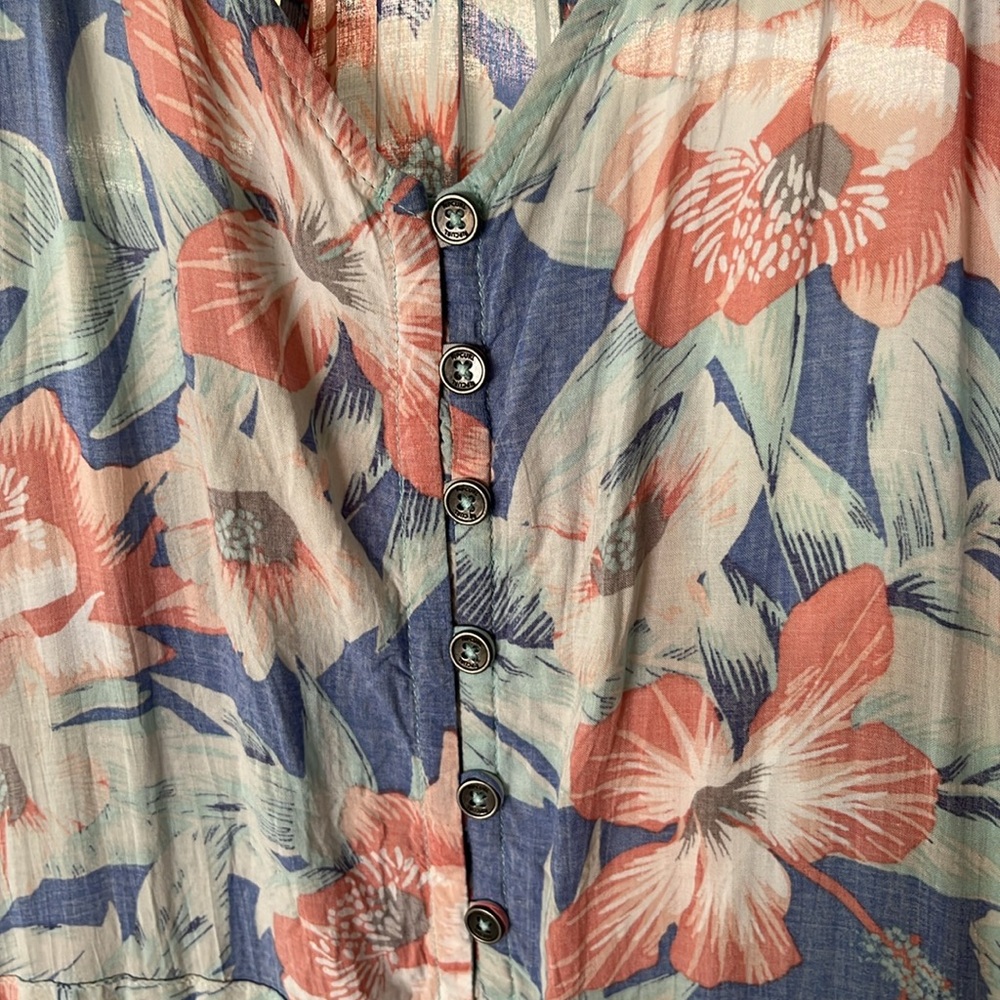EUC RIPCURL Sleeveless dress spaghetti straps/razorback/size medium/blue/orange